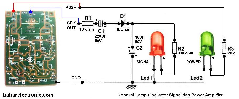 Cara Memasang Lampu Led Pada Power Ampli. Cara Menghasilkan Lampu Indikator Signal Dan Power Amplifier