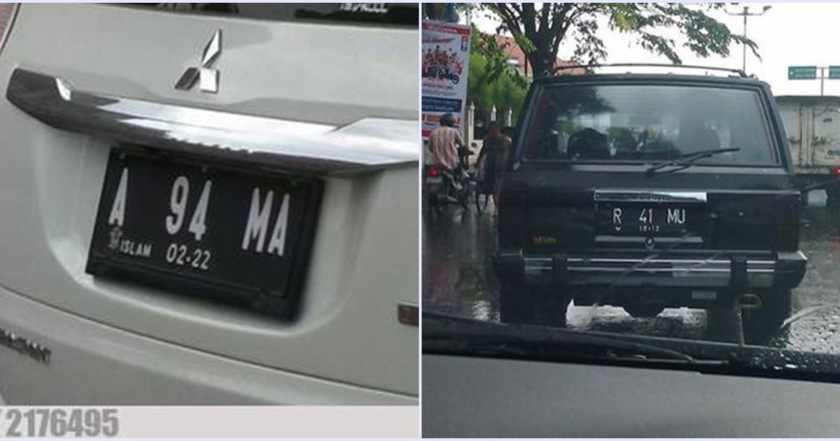 Angka Plat Nomor Keren. 11 Plat Nomor Kendaraan dengan Kombinasi yang Nggak Biasa. Bacanya Mesti Sabar, Agak Ngeselin nih