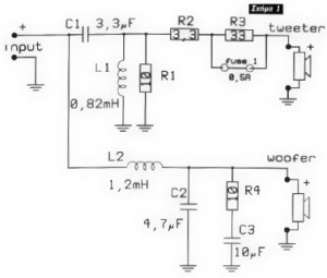 Skema Crossover Pasif Middle. Rangkaian Crossover Pasif 2 Way