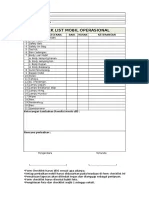 Form Checklist Kendaraan Operasional. Formulir Safety Checklist Kendaraan Operasional
