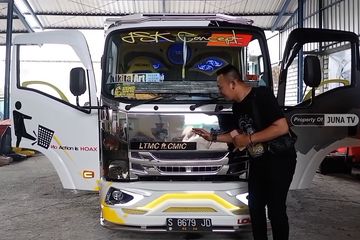 Modifikasi Truk Isuzu Giga. Indonesia Punya Gaya, Truk Isuzu Giga Wajah Krom Plus Pelek Keren