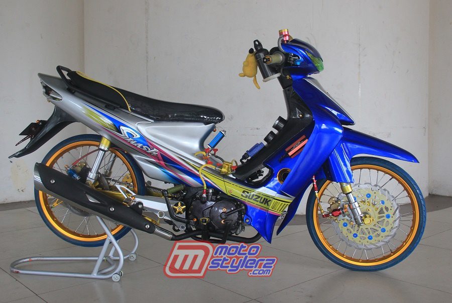 Suzuki Smash 2005 Modifikasi. Modifikasi Smash “2005 (Kampar): Multi Aseso Berjubah Thailook, Siap Aksi Sob