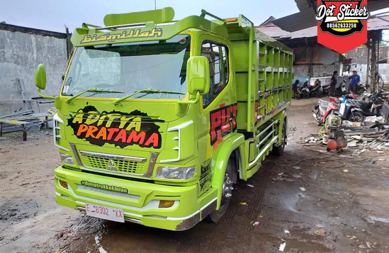 Variasi Dump Truk Canter. cutting sticker dump truck canter hijau variasi stainless