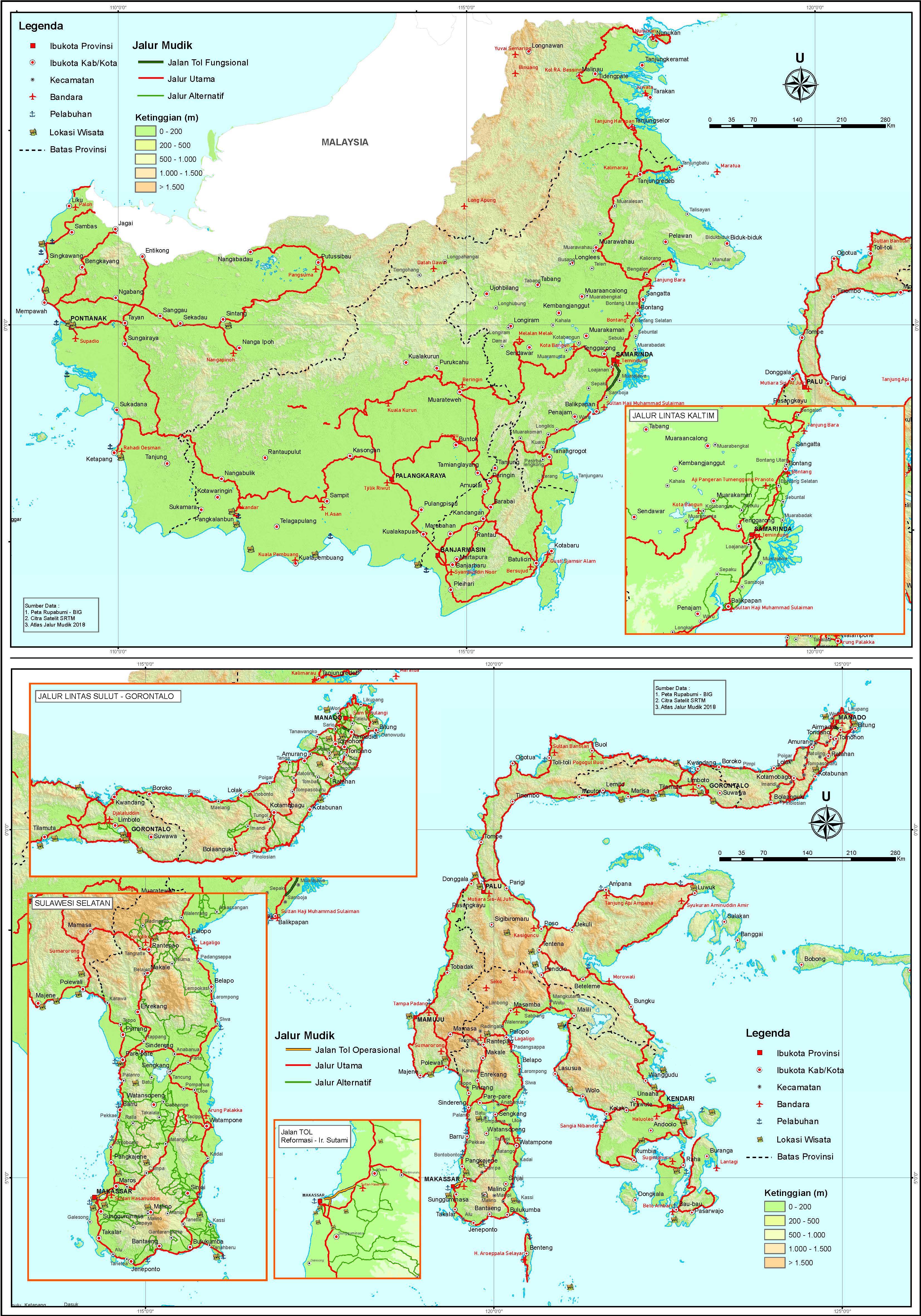 Peta Lintas Timur Sumatera 2019. PETA MUDIK 2019 (SUMATERA, JAWA, BALI, KALIMANTAN DAN SULAWESI)