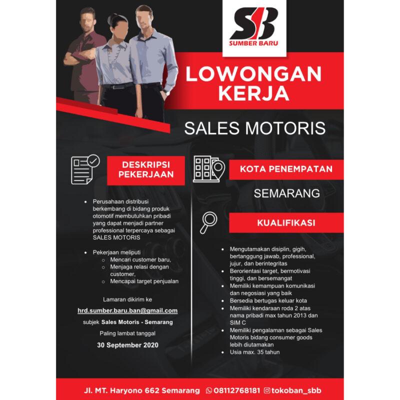 Sumber Baru Ban Semarang. Lowongan Kerja Sales Motoris di PT. Sumber Baru Ban